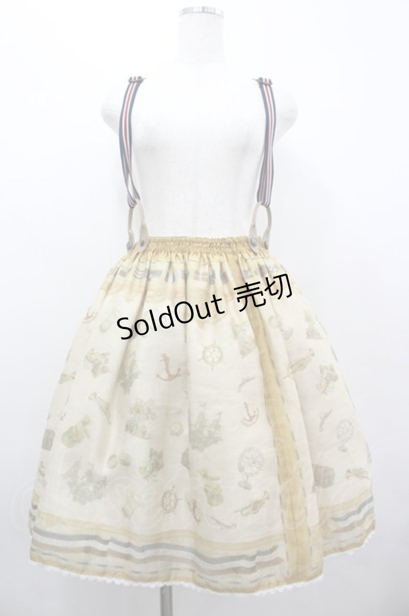 画像1: ALICE and the PIRATES / Little dreaming sailor 屋根裏部屋のちいさな冒険 柄スカート  ベージュ I-26-04-03-064-PA-SK-SA-ZI (1)