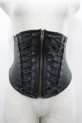 Na+H / ボーンレザーコルセット  黒 I-26-04-03-076-PU-ZA-SA-ZI