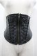 画像1: Na+H / ボーンレザーコルセット  黒 I-26-04-03-076-PU-ZA-SA-ZI (1)