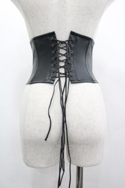 画像2: Na+H / ボーンレザーコルセット  黒 I-26-04-03-076-PU-ZA-SA-ZI