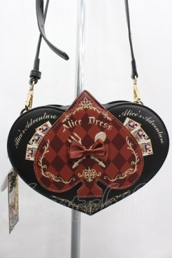 画像1: 雨 洋裁 Alice Dress / スペードハートポシェット  黒ｘボルドー I-26-04-03-086-LO-BG-SA-ZI