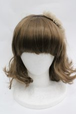 画像2: Emily Temple cute / ジョーゼットフリル&ビーズカチューシャ  ブラウン I-26-04-03-096-ET-AC-SA-ZI (2)
