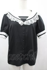 MA*RS / レースセーラーブラウス  黒×白 I-26-04-03-011-EL-BL-TE-ZI