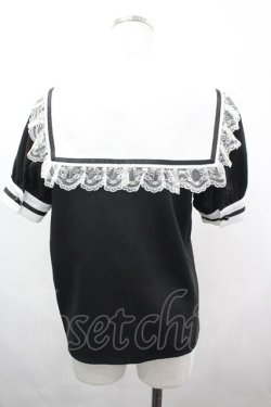 画像2: MA*RS / レースセーラーブラウス  黒×白 I-26-04-03-011-EL-BL-TE-ZI