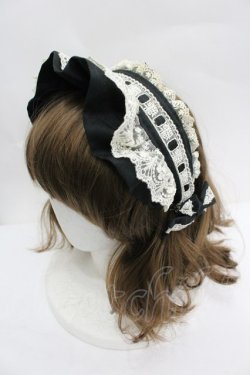 画像1: Innocent World / はしごレースフリルカチューシャ  ブラック I-26-04-03-103-IW-AC-SA-ZI