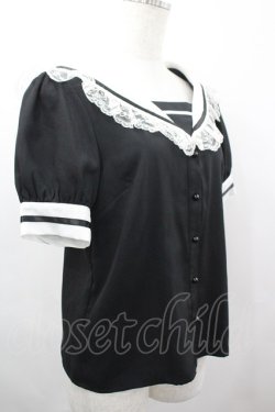 画像3: MA*RS / レースセーラーブラウス  黒×白 I-26-04-03-011-EL-BL-TE-ZI