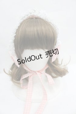 画像2: LOLITA / 五月アイコラボ/チェックリボンバブーシュカ  ピンク×白 I-26-04-03-110-LO-ZA-TE-ZI