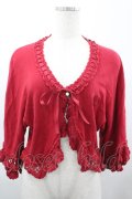 BABY,THE STARS SHINE BRIGHT / BABY刺繍ニットボレロ  ボルドー I-26-04-03-013-BA-TO-SA-ZI