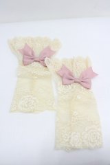 Mary Magdalene / リボン付レースカフス・ショート  黒 I-26-04-03-118-CL-ZA-SA-ZI