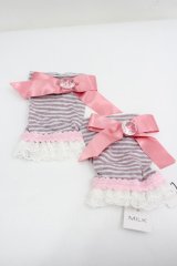 MILK / ストライプグローブ  ピンク I-26-04-03-121-ML-ZA-SA-ZI