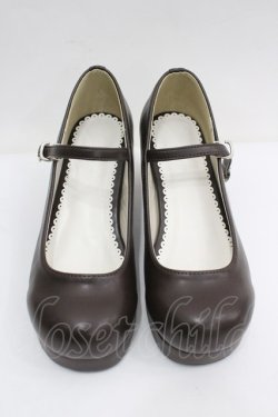画像1: DearMyLove / マカロンヒールシューズ 23.5CM ブラウン I-26-04-03-124-EL-SH-SA-ZI