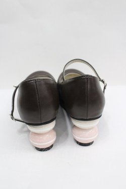 画像2: DearMyLove / マカロンヒールシューズ 23.5CM ブラウン I-26-04-03-124-EL-SH-SA-ZI