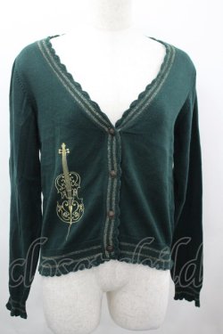 画像1: ALICE and the PIRATES / バイオリン刺繍カーディガン  グリーン I-26-04-03-016-PA-TO-SA-ZI