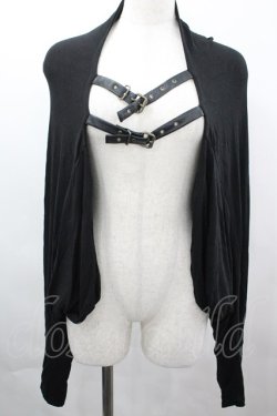 画像1: Na+H / 2連ベルトカーディガン  黒 I-26-04-03-017-PU-TO-SA-ZI