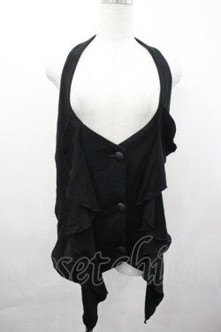 画像1: Na+H / フリルベスト  黒 I-26-04-03-020-PU-TO-SA-ZI