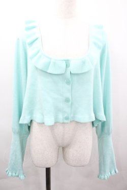 画像1: CHIP CLIP / 五月アイ/フリルカーディガン 4L ミント I-26-04-03-021-PU-TO-TE-ZI