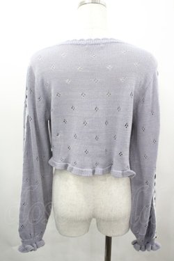 画像2: axes femme POETIQUE / フリルラメニットカーディガン M ブルーグレー I-26-04-03-025-AX-TO-SA-ZI