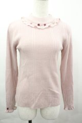 axes femme / バラボトルネックリブプルオーバー  ピンク I-26-04-03-026-AX-TO-SA-ZI