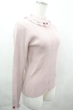 画像3: axes femme / バラボトルネックリブプルオーバー  ピンク I-26-04-03-026-AX-TO-SA-ZI