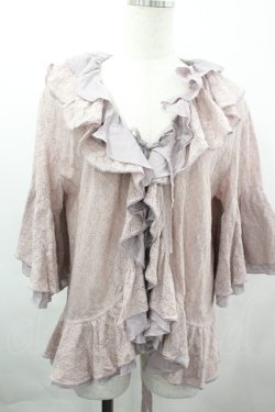 画像1: PINK HOUSE / 総レースフリルカーディガン  ラベンダー I-26-04-03-028-LO-TO-SA-ZI