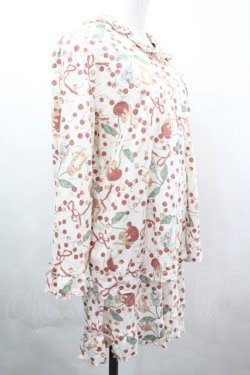 画像3: PINK HOUSE / キャットチェリードロップルームウェア  アイボリー I-26-04-03-031-LO-OP-SA-ZI