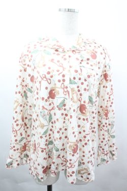 画像6: PINK HOUSE / キャットチェリードロップルームウェア  アイボリー I-26-04-03-031-LO-OP-SA-ZI