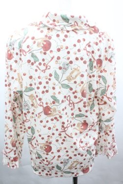 画像7: PINK HOUSE / キャットチェリードロップルームウェア  アイボリー I-26-04-03-031-LO-OP-SA-ZI