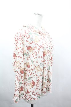 画像8: PINK HOUSE / キャットチェリードロップルームウェア  アイボリー I-26-04-03-031-LO-OP-SA-ZI