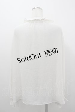 画像2: Jane Marple Dans Le Salon / Dry georgette frill-trim blouse M オフ I-26-04-06-004-JM-BL-TE-ZI