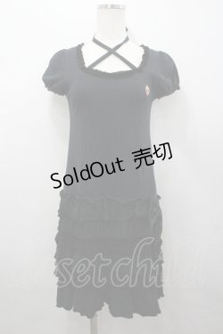 画像2: BABY,THE STARS SHINE BRIGHT / プリンセスドロップフリルカットワンピース  黒 I-26-04-06-037-BA-OP-SA-ZI