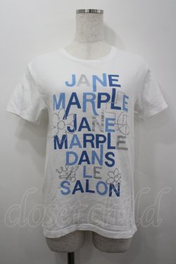 画像1: Jane Marple / Signature Printed T-shirt S 白×ブルー I-26-04-06-005-JM-TO-TE-ZI