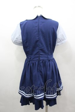 画像3: To Alice / ポリスレイヤード風ワンピース  ネイビー I-26-04-06-042-LO-OP-SA-ZI
