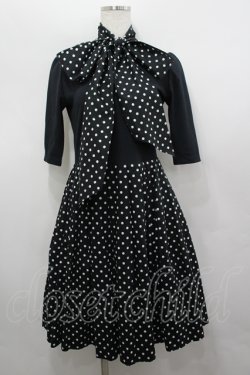 画像1: MILK / Anna Scarfワンピース  黒Ｘ白 I-26-04-06-045-ML-OP-SA-ZI