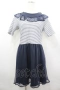 MILK / リリアンDRESS  ネイビーＸ白 I-26-04-06-048-ML-OP-SA-ZI
