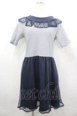 画像1: MILK / リリアンDRESS  ネイビーＸ白 I-26-04-06-048-ML-OP-SA-ZI (1)