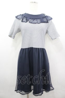 画像1: MILK / リリアンDRESS  ネイビーＸ白 I-26-04-06-048-ML-OP-SA-ZI