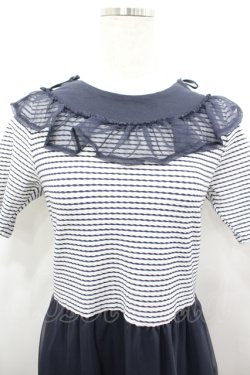 画像2: MILK / リリアンDRESS  ネイビーＸ白 I-26-04-06-048-ML-OP-SA-ZI