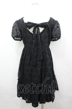 画像3: Jane Marple / フラワーレース半袖ワンピース  黒 I-26-04-06-058-JM-OP-SA-ZI