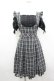 画像1: Secret Honey / チェックジャンスカドッキングデザインワンピース  黒Ｘ白チェック I-26-04-06-060-CA-OP-SA-ZI (1)