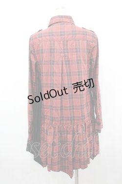 画像4: ALGONQUINS / ベスト重ね着風シャツワンピース  レッド I-26-04-06-061-AL-OP-SA-ZI