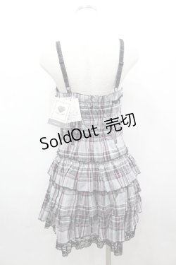 画像3: ALGONQUINS / チェック前開きキャミソールワンピース  グレー×ピンク I-26-04-06-065-AL-OP-SA-ZI