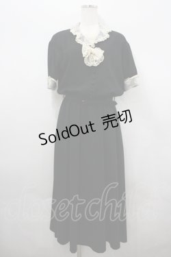 画像1: INGEBORG / レース切替ワンピース  黒 I-26-04-06-067-LO-OP-TE-ZI