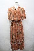 INGEBORG / 帆船柄開襟ワンピース  オレンジブラウン I-26-04-06-070-LO-OP-TE-ZI