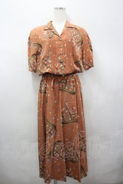 画像1: INGEBORG / 帆船柄開襟ワンピース  オレンジブラウン I-26-04-06-070-LO-OP-TE-ZI