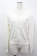 Secret Honey / スターボタン&ハートワッペンニットカーディガン  白 I-26-04-06-008-CA-TO-SA-ZI