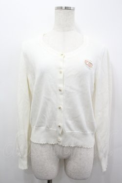 画像1: Secret Honey / スターボタン&ハートワッペンニットカーディガン  白 I-26-04-06-008-CA-TO-SA-ZI