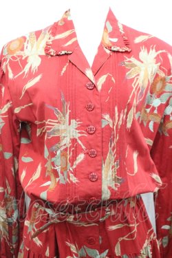 画像2: INGEBORG / ひまわり&とうもろこしプリントワンピース  赤 I-26-04-06-072-LO-OP-TE-ZI