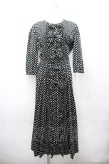 画像1: INGEBORG / ドットリボン長袖ワンピース  黒×白 I-26-04-06-073-LO-OP-TE-ZI (1)