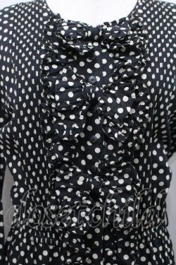 画像2: INGEBORG / ドットリボン長袖ワンピース  黒×白 I-26-04-06-073-LO-OP-TE-ZI
