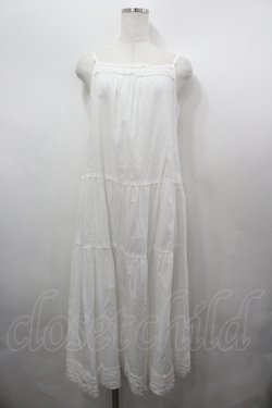 画像1: PINK HOUSE / 裾ピコフリルロングキャミワンピース  白 I-26-04-06-075-LO-OP-SA-ZI